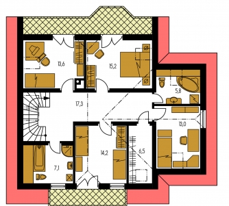 Mirror image | Floor plan of second floor - KLASSIK 154
